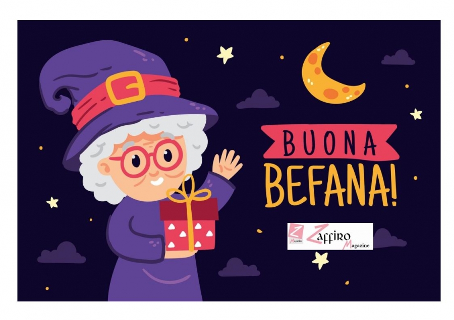 Befana, la donna che sta cercando Ges&ugrave; Bambino ma non riesce a scorgerlo.