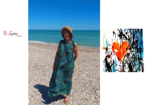 Nella foto Di Tomasso e un particolare di un quadro di Gino Berardi